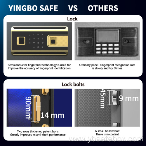 Yingbo luxury safes fingerprint lock household jewelry safe